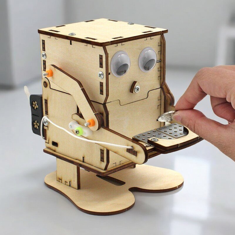 나무 조립 DIY 로봇 동전 먹는 모델 STEM 프로젝 - Science Project Kit 리뷰 및 가격