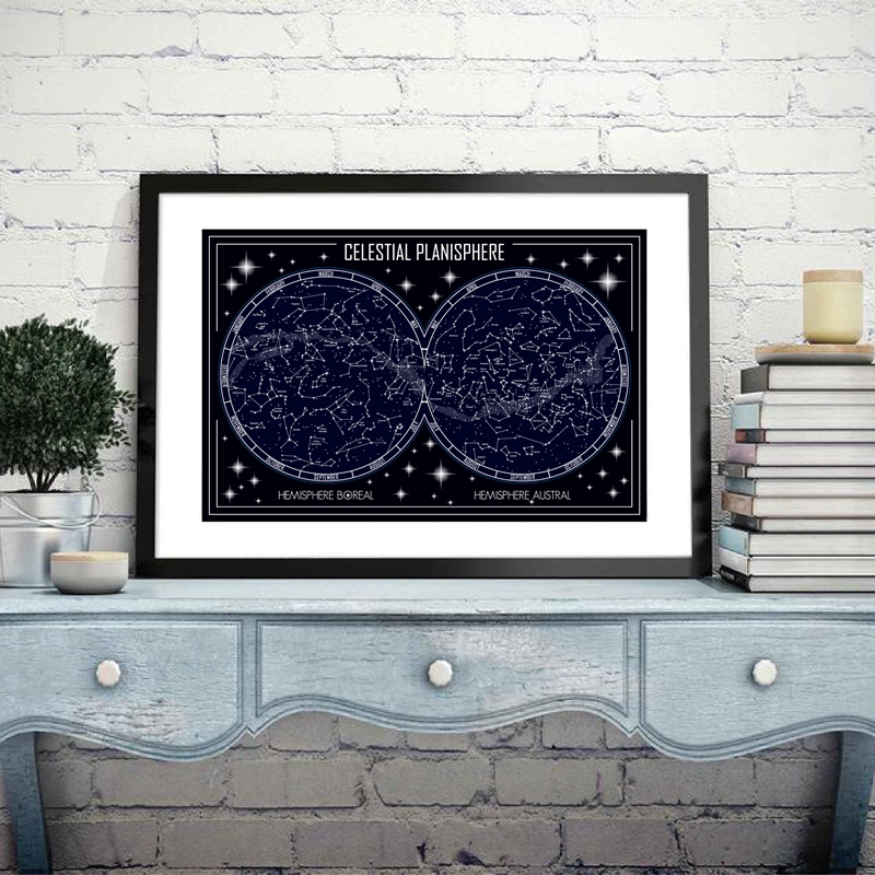 천체 Planisphere 지도 캔버스 포스터 인쇄 기 - Star Map Poster 리뷰 및 가격